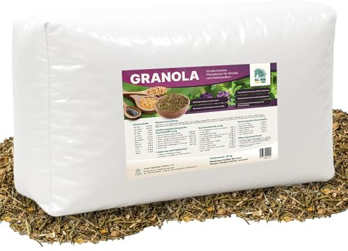 ALL-WIN Horse Granola 18 kg | Haferfreies Premium-Pferdemüsli für Muskelaufbau & Vitalität | Mit heißluftgetrocknetem Wiesengras, Luzerne, Vitaminen & Kräutern | Strukturreich & schmackhaft
