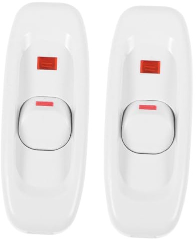 SEWACC Interrupteur pour Lampe de Chevet à Bouton Marche/arrêt, Interrupteur en Ligne Voyant, 10a 250v, Lot de 2, Design Vintage pour Chambre