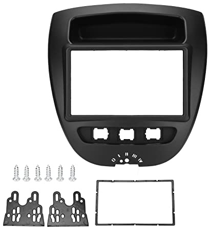 2 DIN Radio Estéreo Panel Fascia Doble DIN Dash Kit Consola Navegación Antiarañazos Plástico ABS Apto para C1 107 Aygo 2005 2014