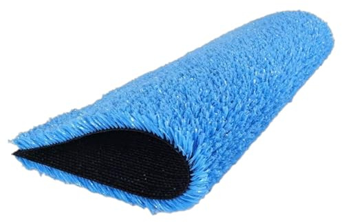 RybdaFDc Césped Artificial Antideslizante Lavable, césped Artificial de Colores for Exteriores, césped Artificial for Patios y áreas de Juego.(Blue,2x9m(6.56x29.52ft))