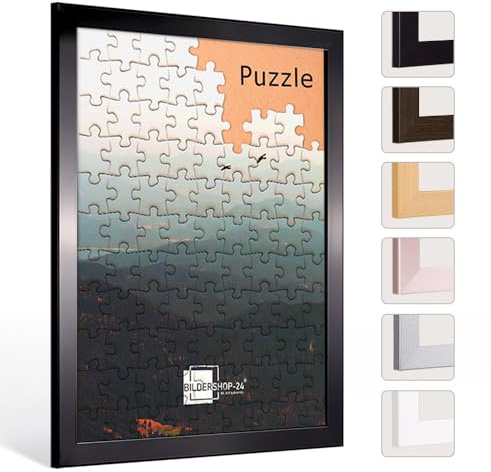 Bildershop-24 Puzzlerahmen London für Puzzle ca. 3000 Teile 80x121cm 121x80cm Schwarz Hochglanz mit Acrylglas