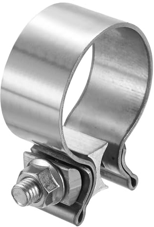 sourcing map T-Bolt Hose Clamp Stainless Steel 33-35mm Band Width 30mm | Joint Bolt Exhaust Clamp for Pipes Mufflers Hose Water Pipe, Silver