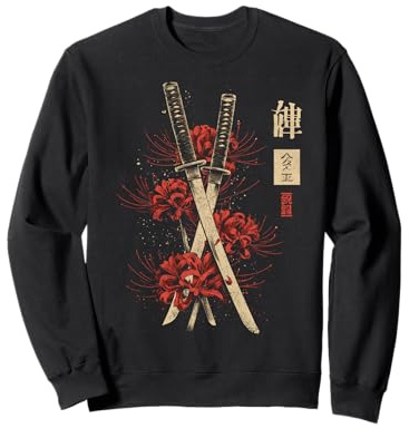 Katana Épée de lys araignée Rouge Anime Japonais Otaku Sweatshirt