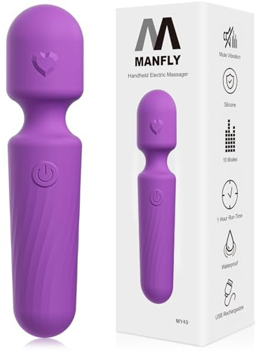 MANFLY Handheld Electric Massager, Portable Travel Massage Tool Mini Body Massager (Violet)