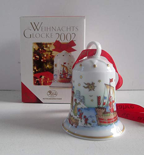 Hutschenreuther Weihnachtsglocke 2002, Porzellanglocke, Weihnachten, Baumanhänger, Baumschmuck, Anhänger
