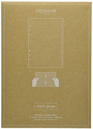 Filofax A5 kariert Tabelle für clipbook
