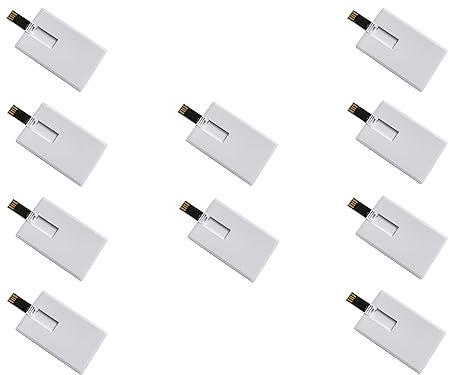 Fenglangrong 10 Stück USB-Flash-Laufwerk,weiß 8GB Kredit-Bankkartenform Flash-Laufwerk Memory Stick U-Disk-Daumen-Geschenk USB Stick Flach