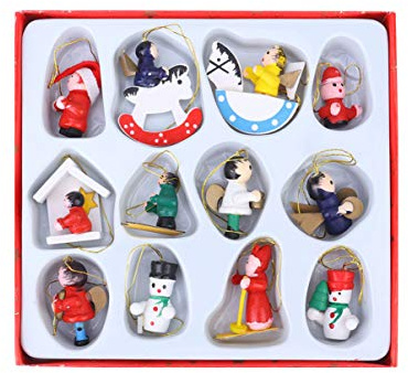 Amosfun Weihnachtsmann AnhäNger Aus Kunststoff Mini Weihnachtsbaum Ornament FüR Festliche Baumdeko Und WeihnachtsdekorationsanhäNger 3.5X3X1Cm