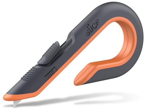 SLICE 10400 | Kartonmesser mit Griff | Keramikklinge| Finger-freundlich | ergonomisches Sicherheitsmesser | manueller Klingenrückzug | ideal für Kartons, Pakete, Lager, Versand & Logistik