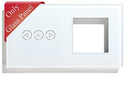 BSEED DIY 157 * 86mm Glasscheibe NUR mit 45mm Rahmenkombination für 1 Fach Wifi Dimmer Lichtschalter und Steckdose Weiß