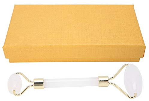 Brrnoo Jade Roller Gesicht Jade Gua Sha Gesichtsmassagegerät, Haut Roller Massagegerät Schlankheitswerkzeug Gesichtsmassagegerät Gesichtsroller für Haut Augen Hals (weiß)