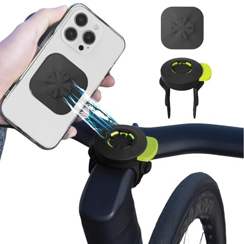 Bone Bike Tie Connect Kit 3 - Sticker, Support téléphone vélo magnétique Universel pour Potence, Rotation 360°, libération Rapide, Verrouillage sécurisé, Antichoc, Compatible Smartphones 4,7–7,2