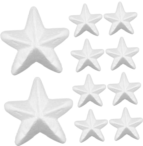 Weiße Schaumstoffkugeln Styropor Bastelschaum Sternform 7 cm 10 Stück Styropor Halbkugel Modellierschaum Form für DIY Hochzeit Weihnachten Blumenarrangements