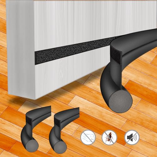 2 Stück Zugluftstopper für Türen, 96cm Zuschneidbar Tür Zugluftstopper Haustür, Einseitige Luftzugstopper für Türen Selbstklebende, Türzugstopper für Kälteschutz, Zugluft, Schalldämmung