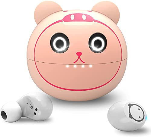 Kabellose Bluetooth-Kopfhörer mit Mikrofon, rosa, Bluetooth 5.0, 36 Stunden Wiedergabe, IPX5 wasserdicht, LED-Anzeige, USB-C, für Jungen und Mädchen