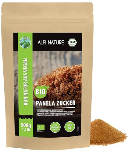 BIO Panela socker (500 g), ekologiskt Panelasocker, brunt socker rå och 100 % naturligt, fullrör socker utan tillsatser