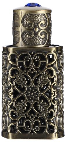 FRCOLOR 3Ml Refillable Perfume Bottle Hollow Flower Engraving Metal Essential Oil Spray Bottle Travel Size Decorative Container