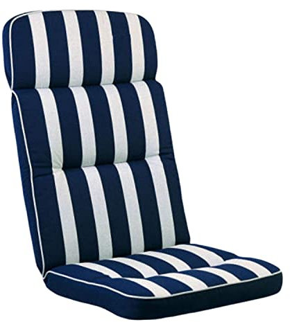 KETTtex EXKLUSIV Auflage Hochlehner Blau gestreift I Gartenstuhl Polster 123x50x9cm I KTH3 Sitzauflage weich & pflegeleicht I UV-beständige Stuhlauflage I Sitzkissen chemikalienbeständig