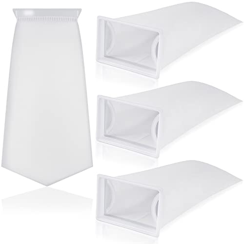 Tranqun 4 Pack Rectangle Filter Sock 200 μm 7 x 4.5 Inch Aquarium Filter Bags Aquarium Filter Accessories for Fish Tank Freshwater Saltwater Aquariums