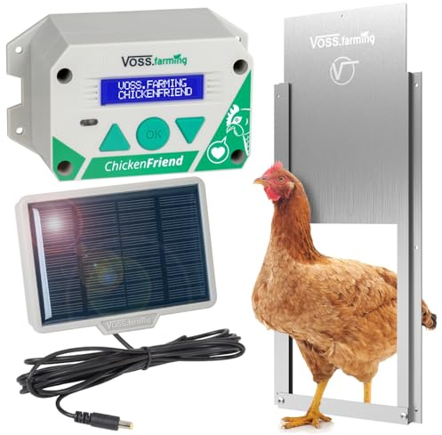 VOSS.farming Set ChickenFriend“ automatische Hühnerklappe + Tür 220x330mm + Solar Akku Set