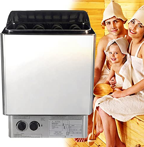 XDLYWUZIQ Poêle électrique pour Sauna 220 V/380 V, équipement De Chauffage pour Sauna à Sec en Acier Inoxydable avec Contrôleur Interne, Adapté pour Un Espace De 2 à 13 M³,220V-3KW