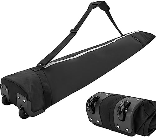 MOPHOEXII Snowboardväska med hjul – justerbar längd resväska för enkel snowboard och snowboardstövlar, snowboard resväskor för flygning, åker för alla terränger skidor snowboardväska