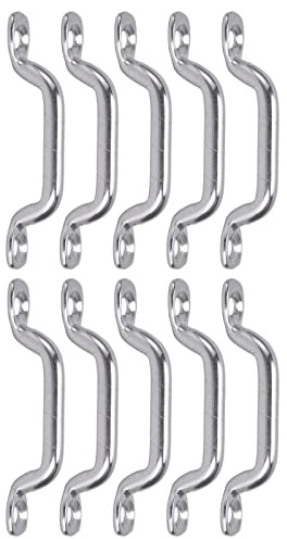 10Pcs Cinturino per Occhiello in Acciaio Inossidabile 316, Gancio Per Piastra A Occhiello Piastra Staffa Ad Anello per Ponte con Occhiello per Occhielli Barca Top Pad Eye Deck