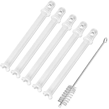 DEKAROX 5 x Milchansaugrohr 101mm + Reinigungsbürste für DeLonghi 5313226701 für Kaffeemaschine Kaffeevollautomat wie EN520 Nespresso Latissima