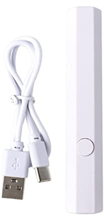 IOIUSKKU Máquina secadora de uñas USB portátil para salón, herramientas fotográficas, lámpara LED UV profesional, linterna, bolígrafo, herramienta de manicura, luz de Gel, Hexágono/Blanco
