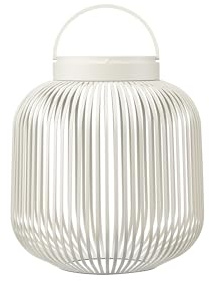 blomus LITO LED-Laterne M | Silk Gray | Eisen | Ø 28 x 30 cm | 3 Lichtfarben | Per Touch dimmbar | Mobiler Akkubetrieb | Spritzwassergeschützt nach IP54