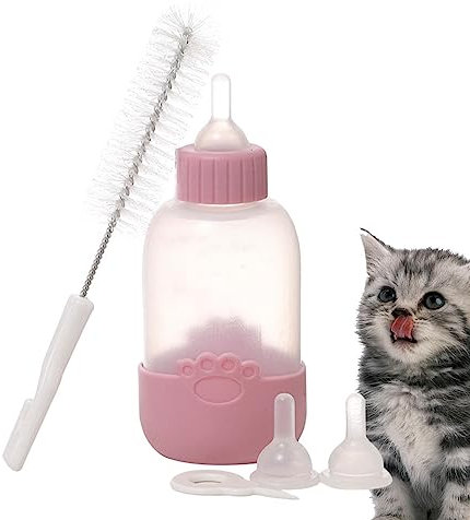 FOUNCY Pet Feeding Bottle - 100ml Puppy Milk Feeder Kitten Bottle Feeder,Soft Comfortable Food Grade Feeding Bottle with Teat and Brush for Puppies, Kittens, Rabbits