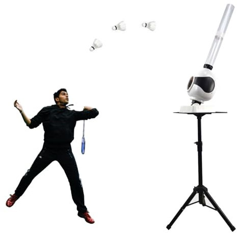 Hydravex Federball-Aufschlagroboter, Automatisches Badminton-TrainingsgeräT Mit KopfschüTteln, Badminton-Trainingsmaschine, Badminton-Federball-Maschine FüR Kinder