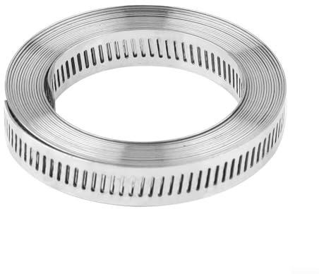 Collier de serrage en acier inoxydable, kit de collier de serrage à monter soi-même, grand collier de serrage réglable de 3 m en acier inoxydable + 6 fixations