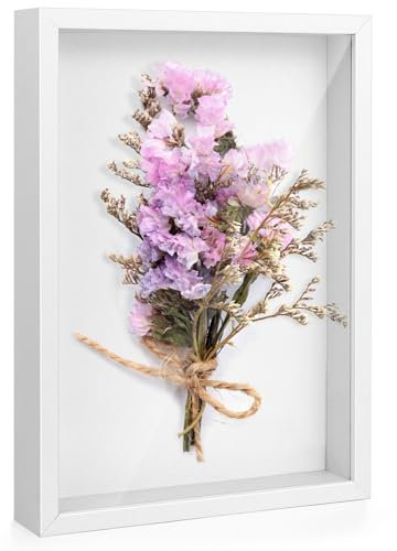 3D Bilderrahmen zum Befüllen 20x29 cm Tiefer Bilderrahmen A4 3D Objektrahmen Rahmen für Fotos Blumen Souvenirs und DIY Kunsthandwerk - Weiß