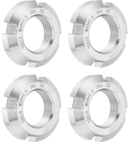 QUARKZMAN M18 x 1.5mm - 4pz Fissaggio Dadi Tondi Scanalati Quattro Scanalature - Dado Bloccaggio Tondo Acciaio Inossidabile 304 per Vari Cuscinetti Volventi, Settore Industriale, Argento