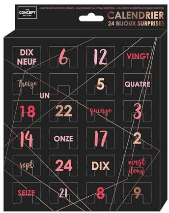 Luxus Schmuck-Adventskalender für Frauen – 24 Tage Überraschung mit Halsketten, Armbändern & Ohrringen – Schmuckbox Weihnachten Geschenkidee – Schwarz