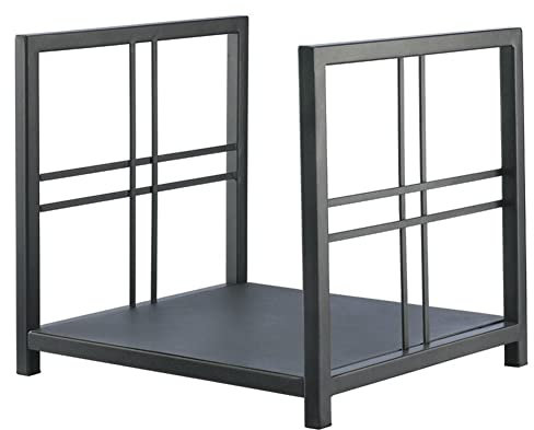 Kaminholzregal, Metall, Holzaufbewahrungshalter für drinnen und draußen, Kamin, schwarzes Holzregal, Organizer mit Werkzeugen