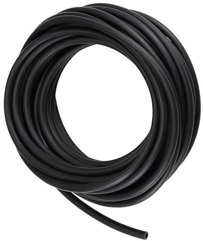 TOP-VIGOR Tuyau d'huile lubrifiante, 3 mm x 5 mm x 8 m, tuyau en caoutchouc pour irrigation, petit équipement, extérieur, tuyau d'eau de jardin, noir