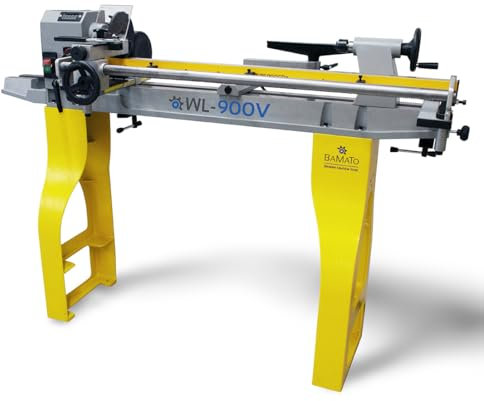 BAMATO Drechselmaschine WL-900V (230V) | 550W Leistung | Stufenlos 500-2000 min-1 | Werkstück max. 900mm | M33-Gewinde | Drehbank Drehtischmaschine (WL-900V + Kopiereinrichtung WL900CD)