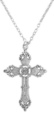 Bojueshaw Gothic Cross Pendant Necklace,Stainless Steel Cross Pendant,Vintage Cool jewellery for Special Occasions, Anniversaries,Festive,Birthady Gift