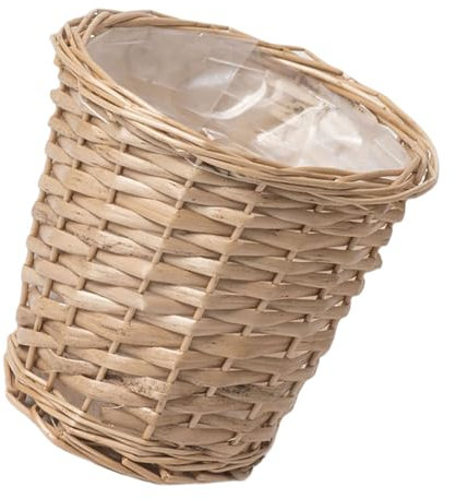 Montesy Macetas hechas a mano con diseño de mimbre tejido para uso en interiores y exteriores, para uso en plantas y flores en maceta