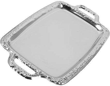 SMASOLO Vassoio Chic Vassoio da per Alimenti in Metallo Vintage Rettangolare per Cucina e da Pranzo Contenitore per Pane e Snack