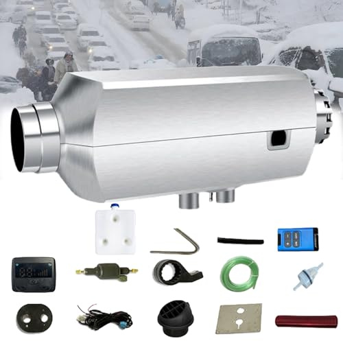 Feiphla Chauffage Diesel Chauffage Gasoil, Chauffage Camping Car 8kw Ecran LCD De ContrôLe De La TempéRature avec TéLéCommande, Utilisé pour Les Voitures, Bateaux,24V