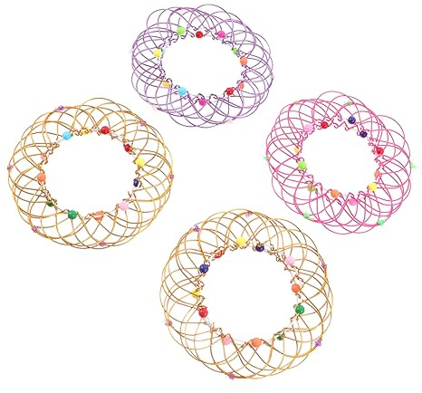 Kisangel 8 Stück Teiliges Mandala Flower Basket Spielset Variable Formen Flexibles Eisenring Ornament Pädagogisches Stressabbau für Zuhause und Party Zufällige Farbe Zufällige Farbe