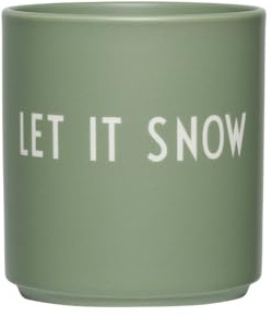 Design Letters Lieblingsbecher Grün SNOW | Weihnachtstassen Ideal für Weihnachtsdeko, Weihnachtsgeschenke für Frauen & Männer, Tischdeko Weihnachten | Porzellan Weihnachtstasse | Kaffeetassen 250 Ml