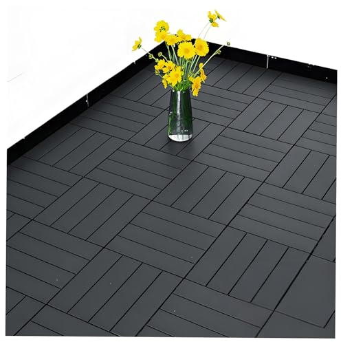 Piastrelle per terrazze in composito, tavole per terrazze in plastica, piastrelle per pavimenti ad incastro per balcone per patio da giardino interno ed esterno,Quadrati D 30 * 30 * 2cm