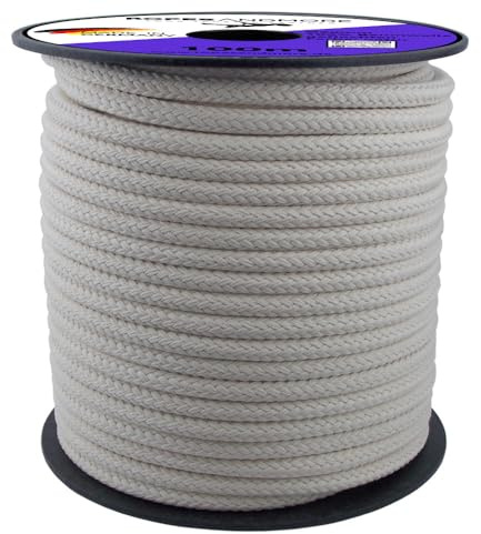 Ropes and More - Corde en coton naturelle - Diamètre : 14 mm - 25 mm - Pour bricolage et macramé - 10 à 100 m - Diamètre 20 mm - 10 m sans bobine