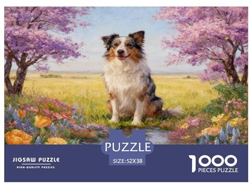 Puzzle Berger Australien 1000 Pièces pour Adultes Et Enfants, Jeu De Société Convivial, Casse-tête Buisson Fleuri et Prairie, Décoration Intérieure, Cadeau Anniversaire 52x38cm/1000pcs