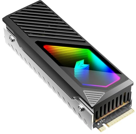 Hipzeepo Radiatore per SSD M.2 2280 con Ventola Integrata RGB, Dissipatore per Hard Disk A 5V 3 Pin ARGB, Dissipatore di in