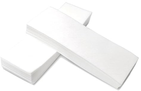 CrestHaven 100Pcs Professional Non-Woven Bikini & Facial Wax Strips - Soft Wax Paper for Women & Men, 7x20cm
